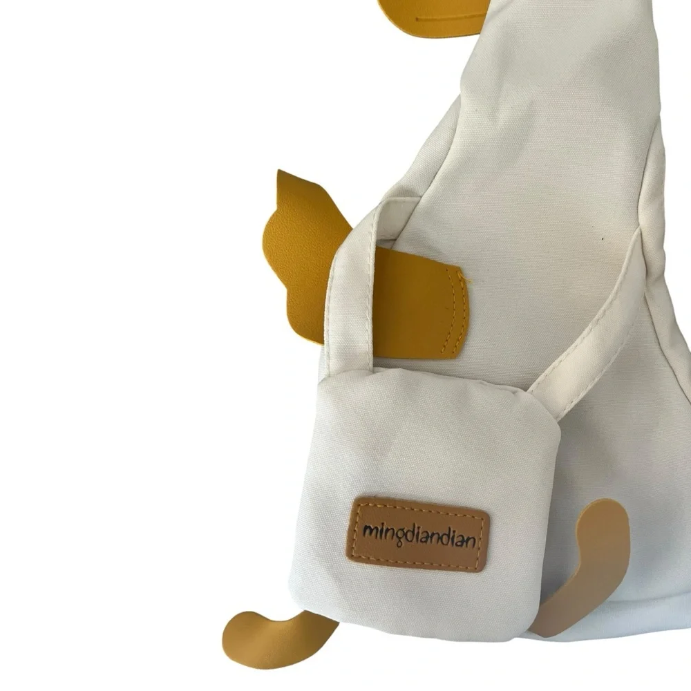 Novelty Duck Shaped Canvas Crossbody Bag Purse White Yellow - Picture 3 of 8